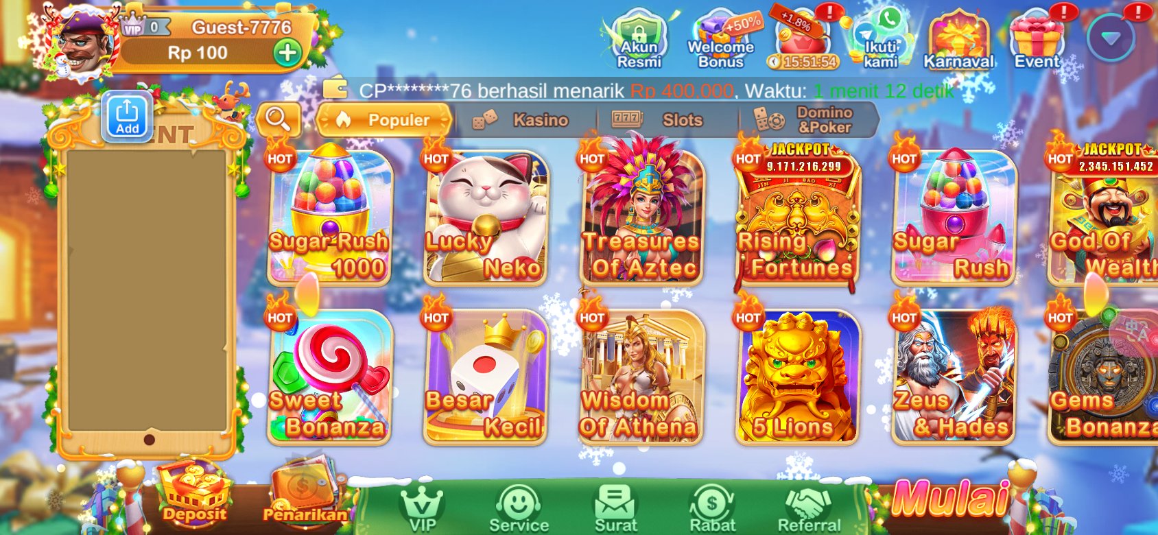 Pilihan permainan slot online dengan jackpot besar di pc777.